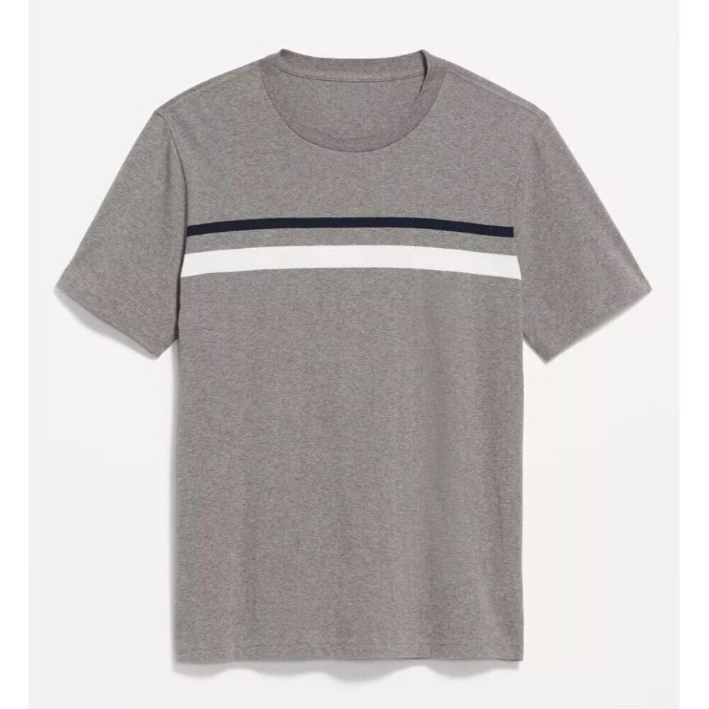 Old Navy Men's Short Sleeves T-Shirt Size M Tall Gray Crew Neck Soft-Washed NWT